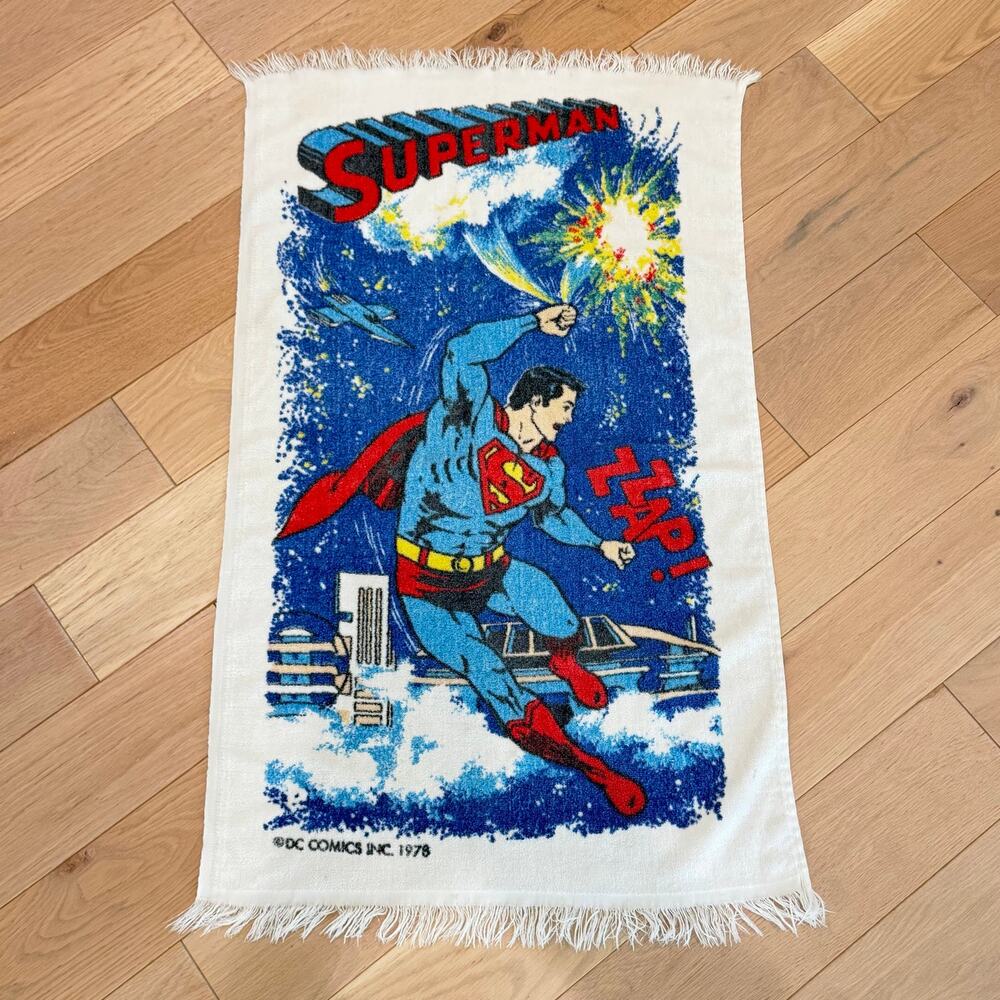 Vintage 1978 DC Comics Superman Beach Towel – Original Superhero Graphic